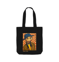 Black Printed Bag Front