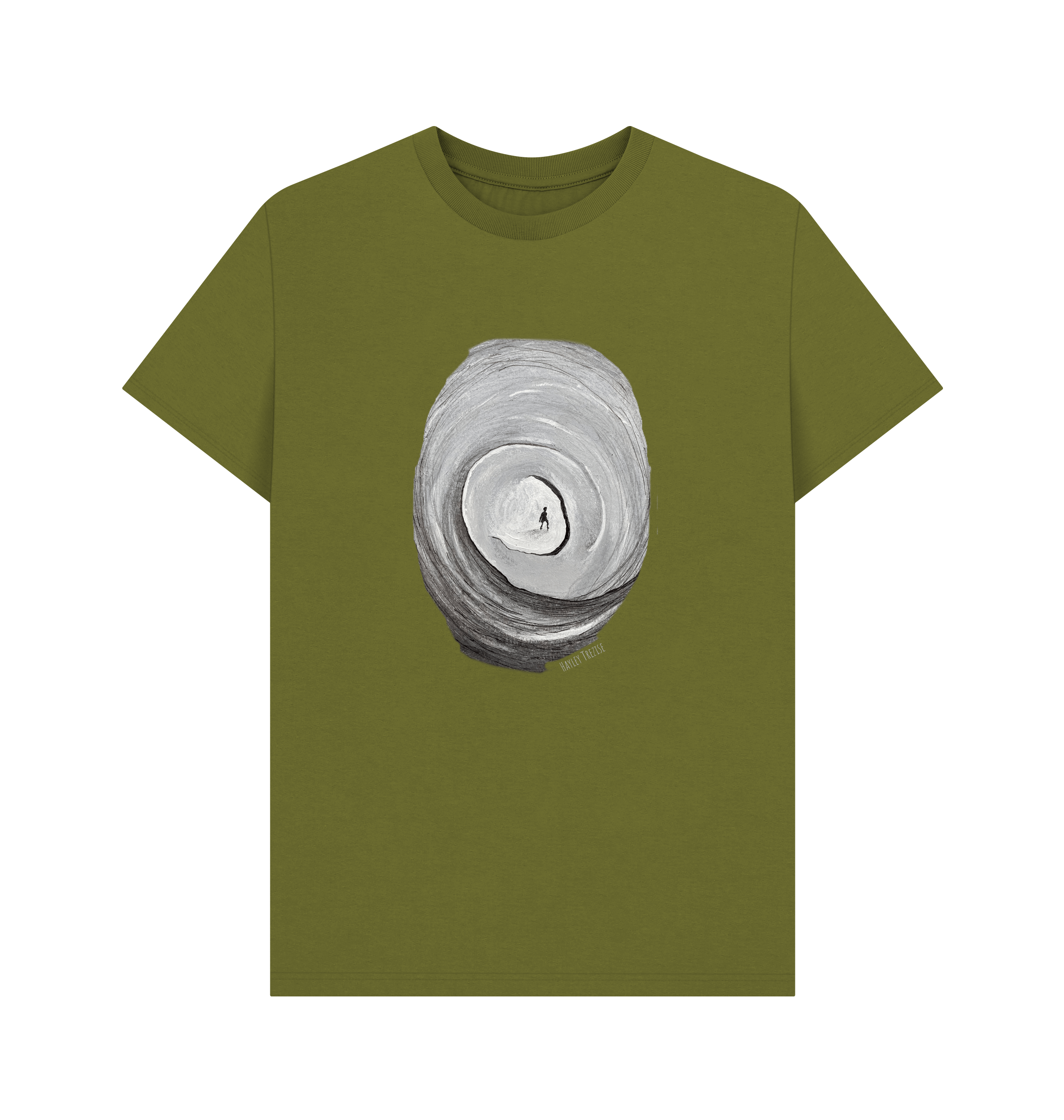 Moss Green Printed T-shirt Front
