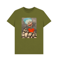 Moss Green Printed T-shirt Front