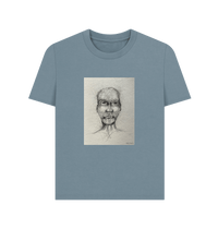 Stone Blue Printed T-shirt Front