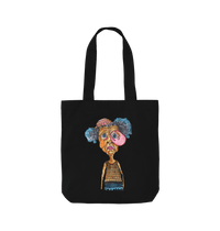 Black Printed Bag Front