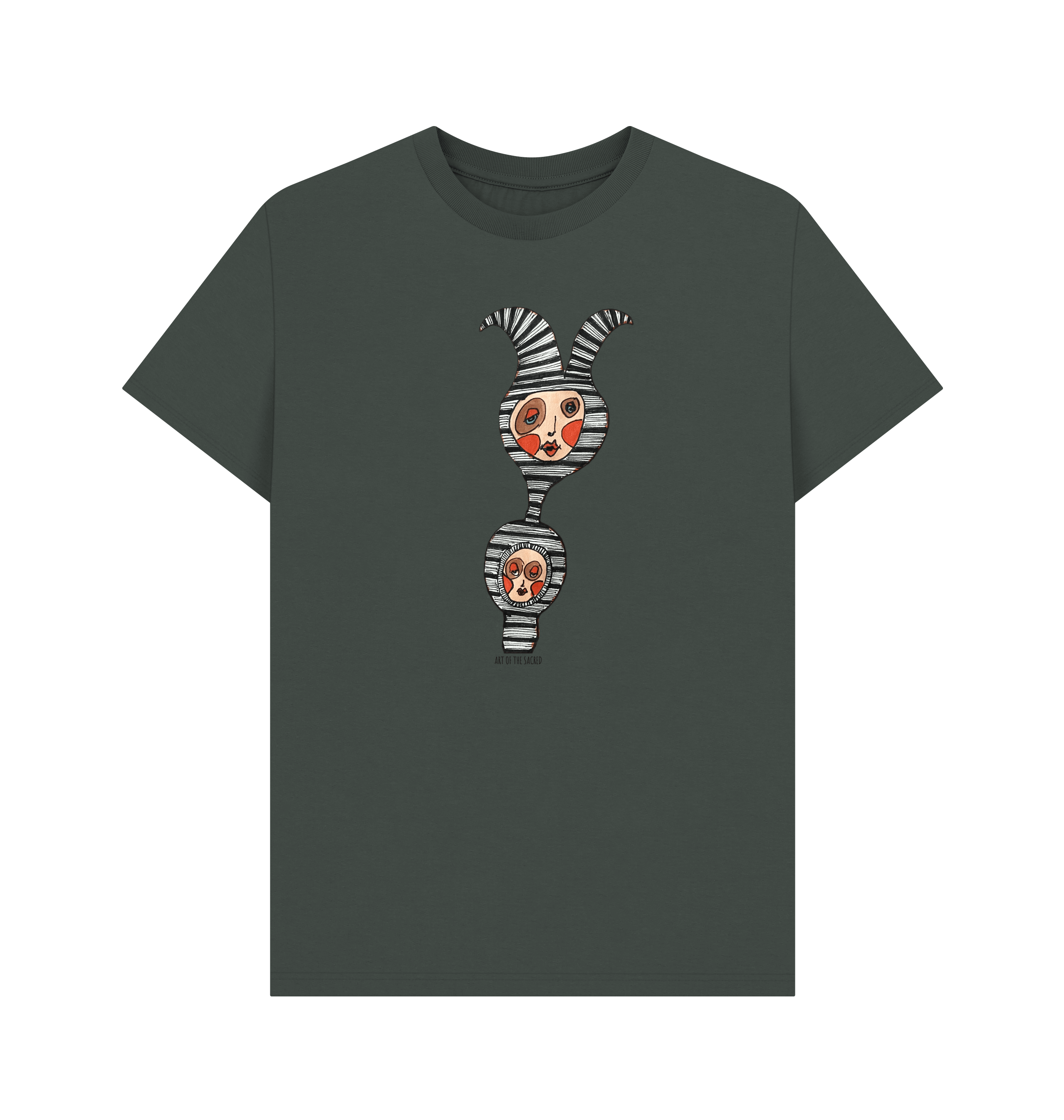Dark Grey Printed T-shirt Front