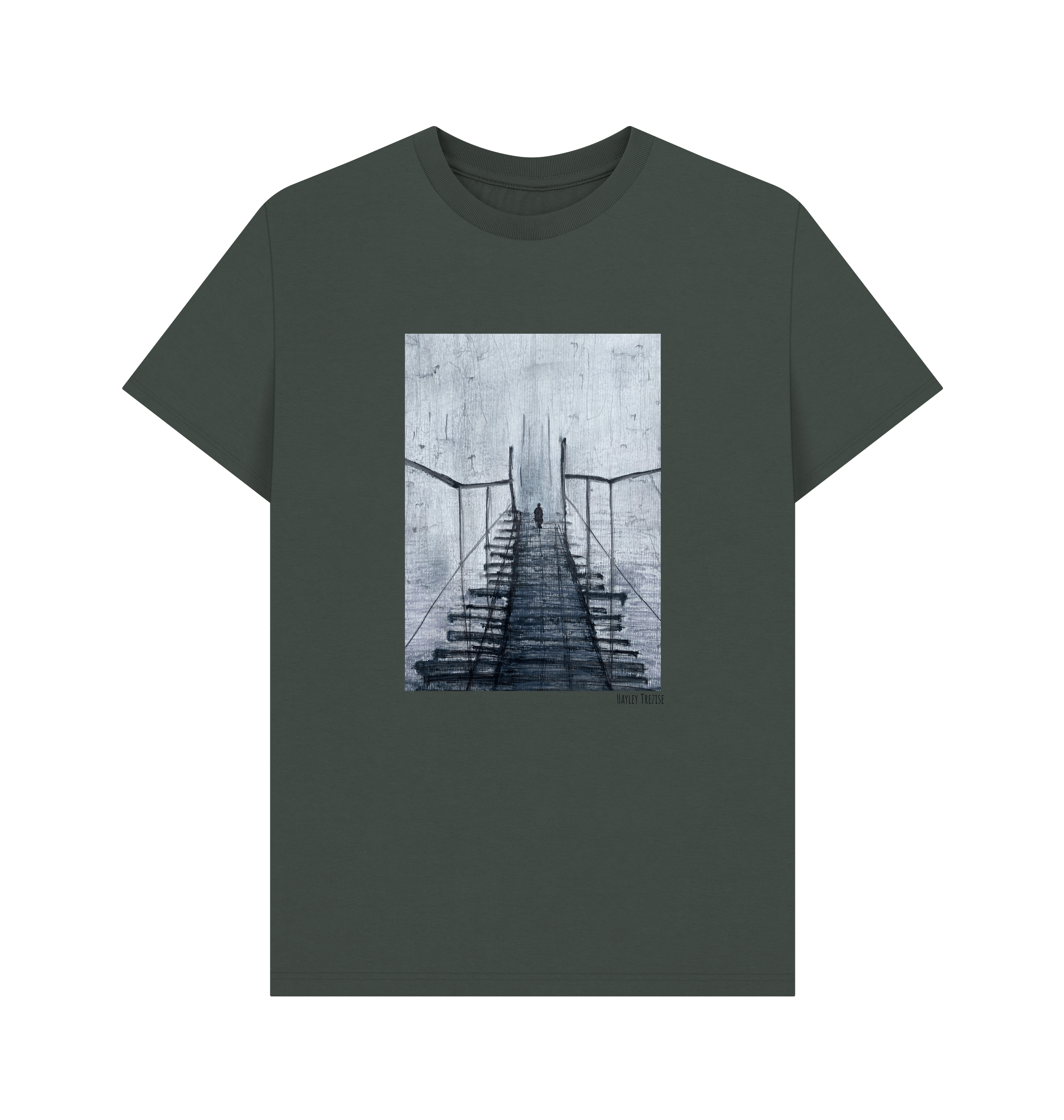 Dark Grey Printed T-shirt Front