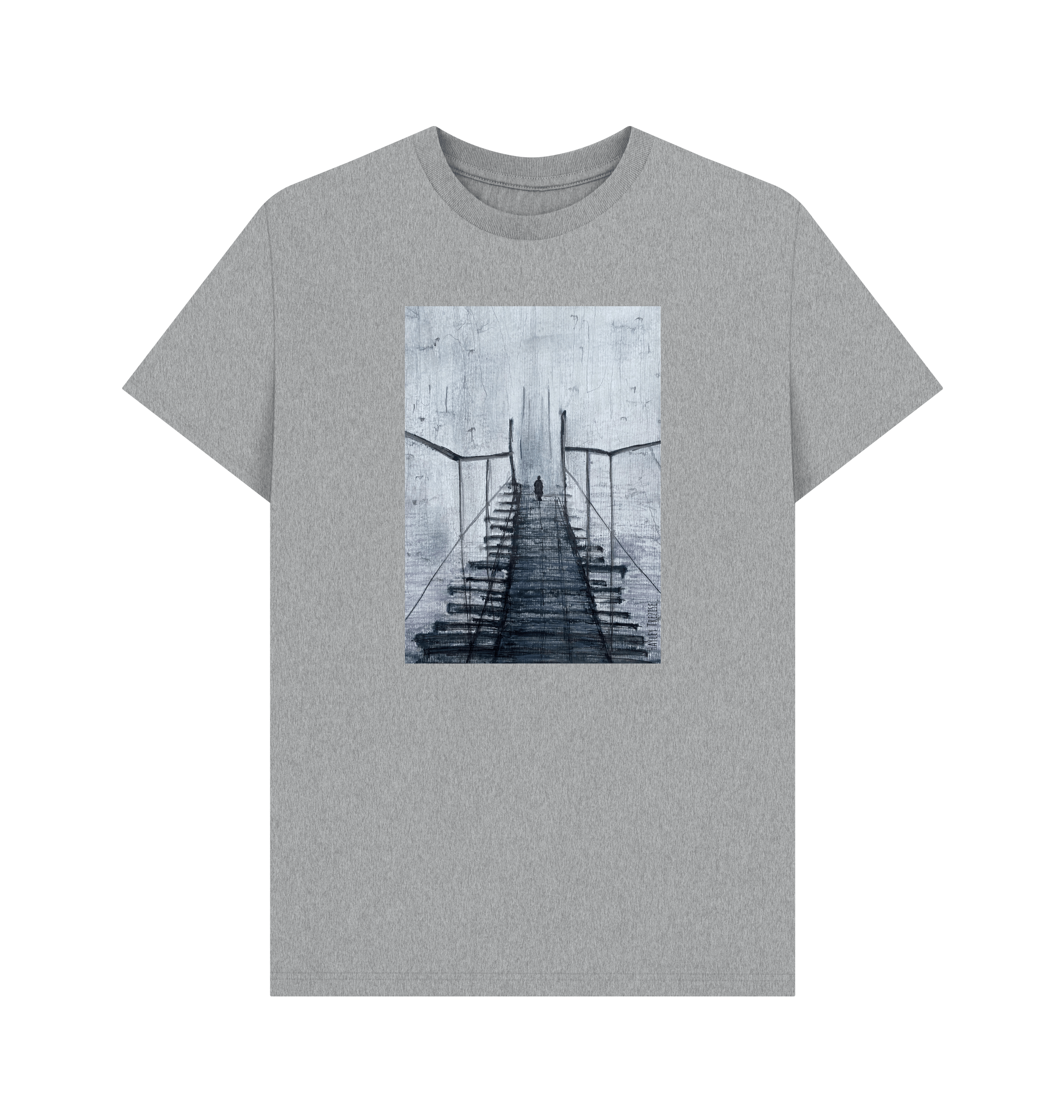 Athletic Grey Printed T-shirt Front