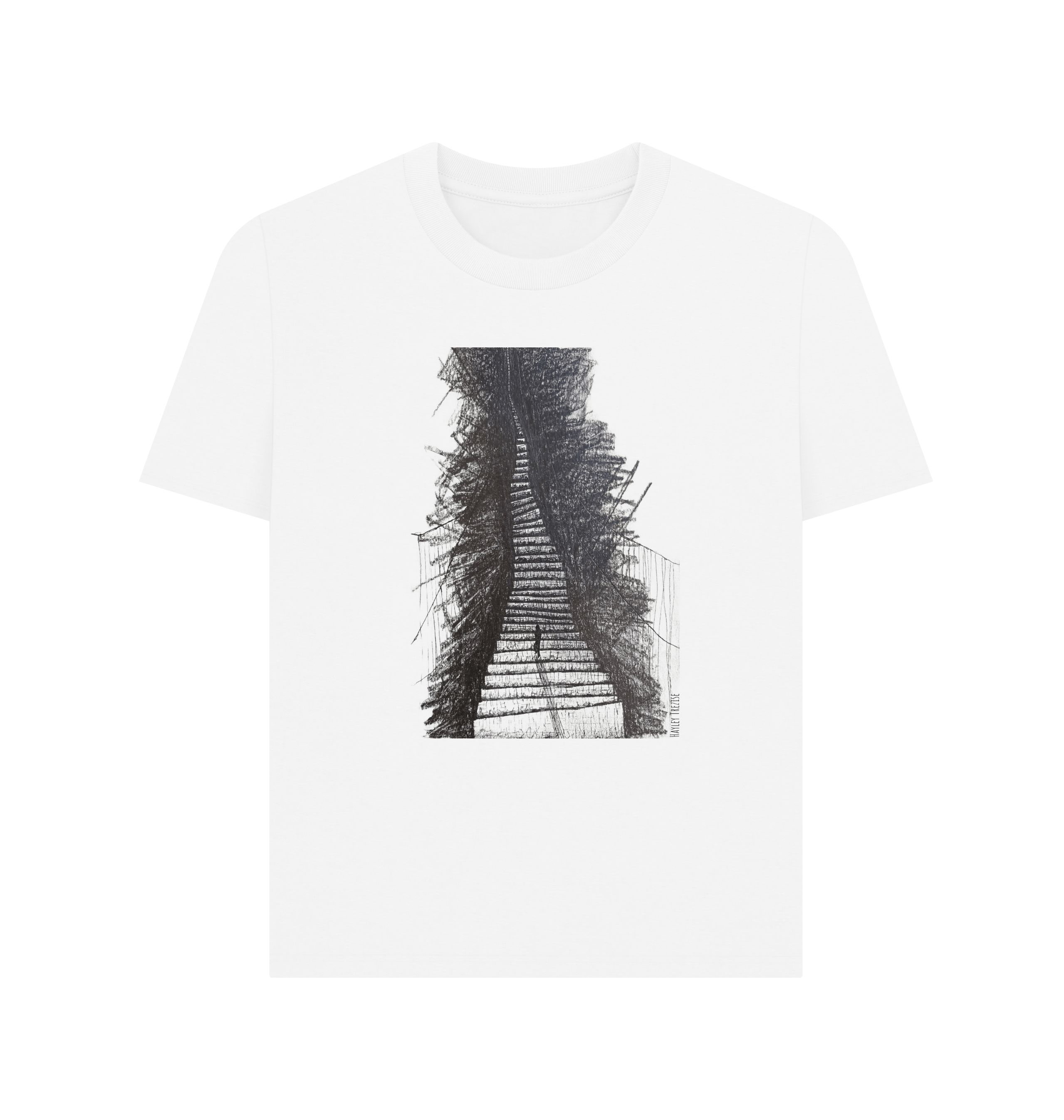 White Printed T-shirt Front
