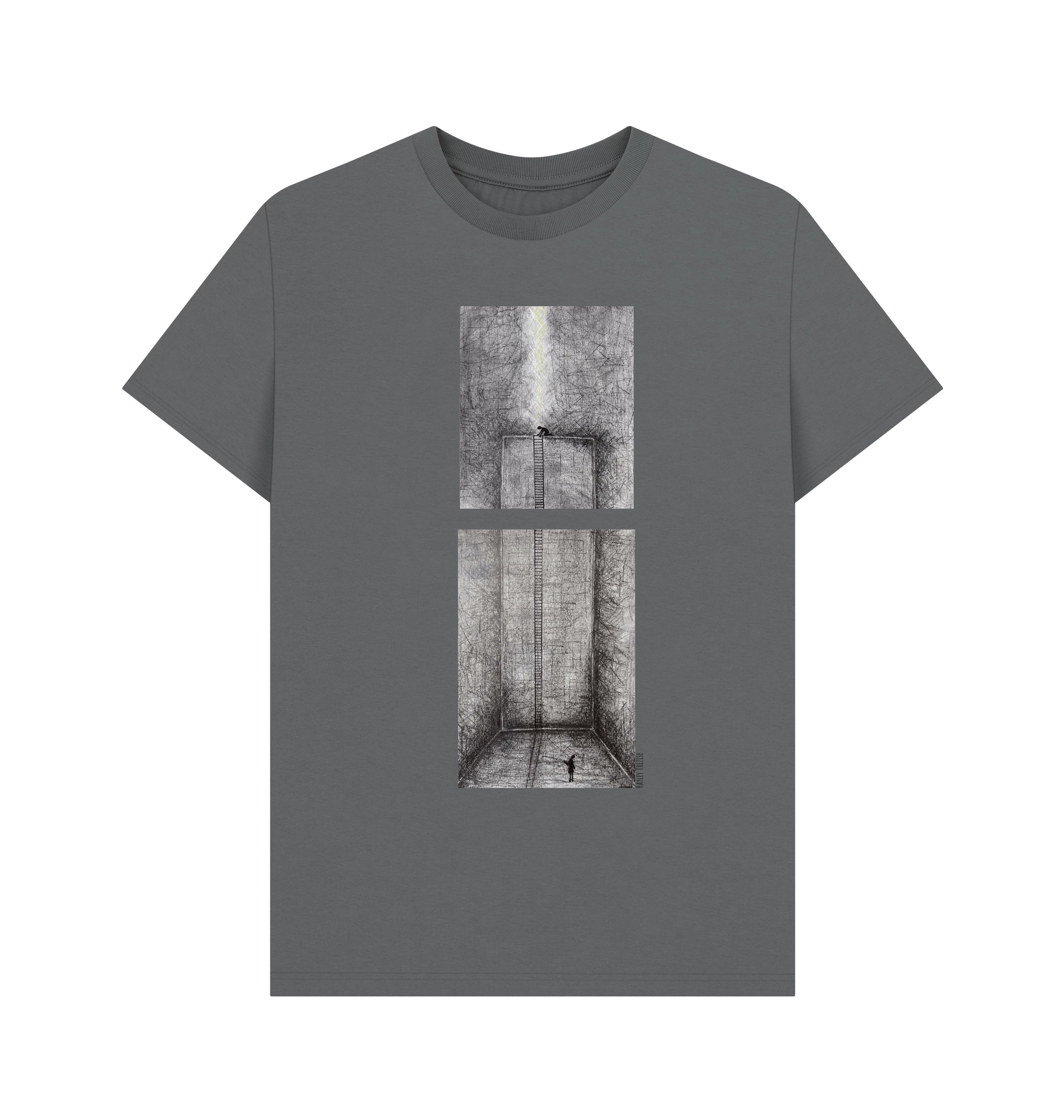 Slate Grey Printed T-shirt Front