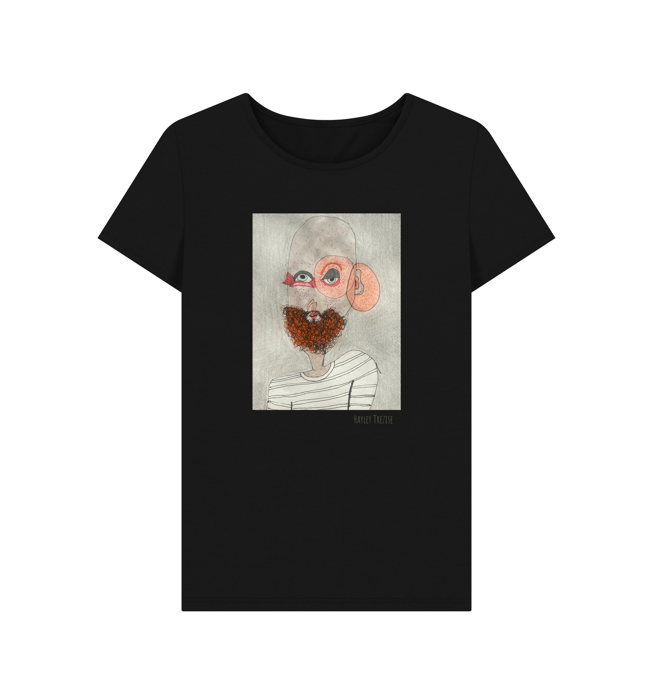 Black Printed T-shirt Front