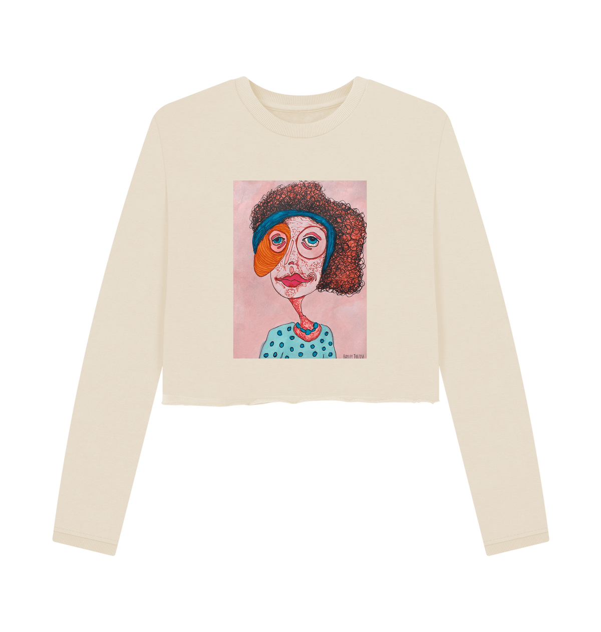 Oat Printed Boxy Jumpers Front