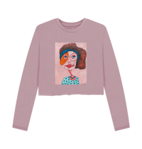 Mauve Printed Boxy Jumpers Front