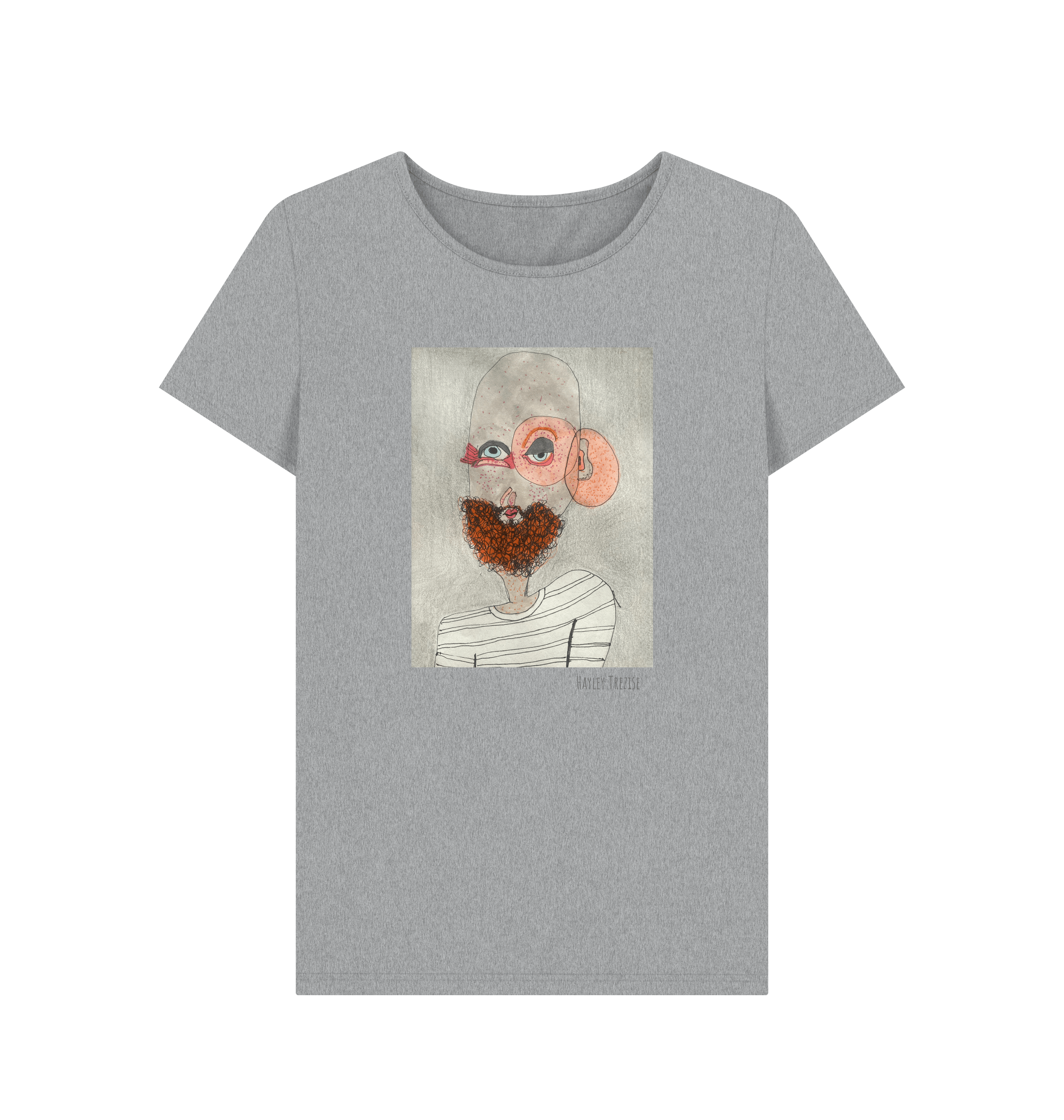 Athletic Grey Printed T-shirt Front