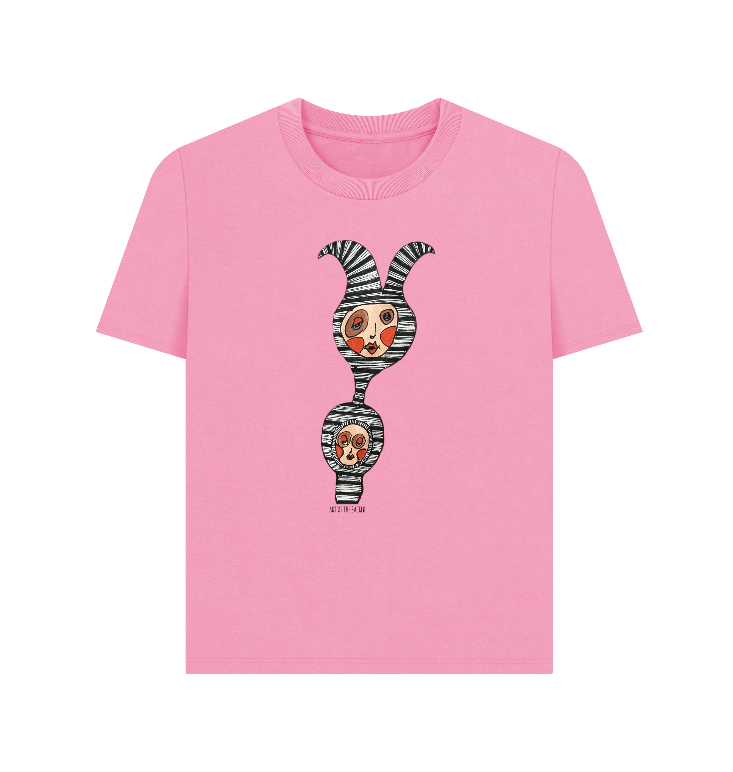 Rose Pink Printed T-shirt Front