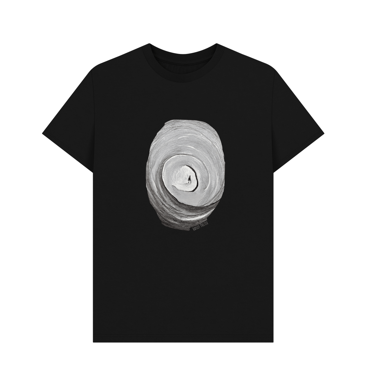 Black Printed T-shirt Front