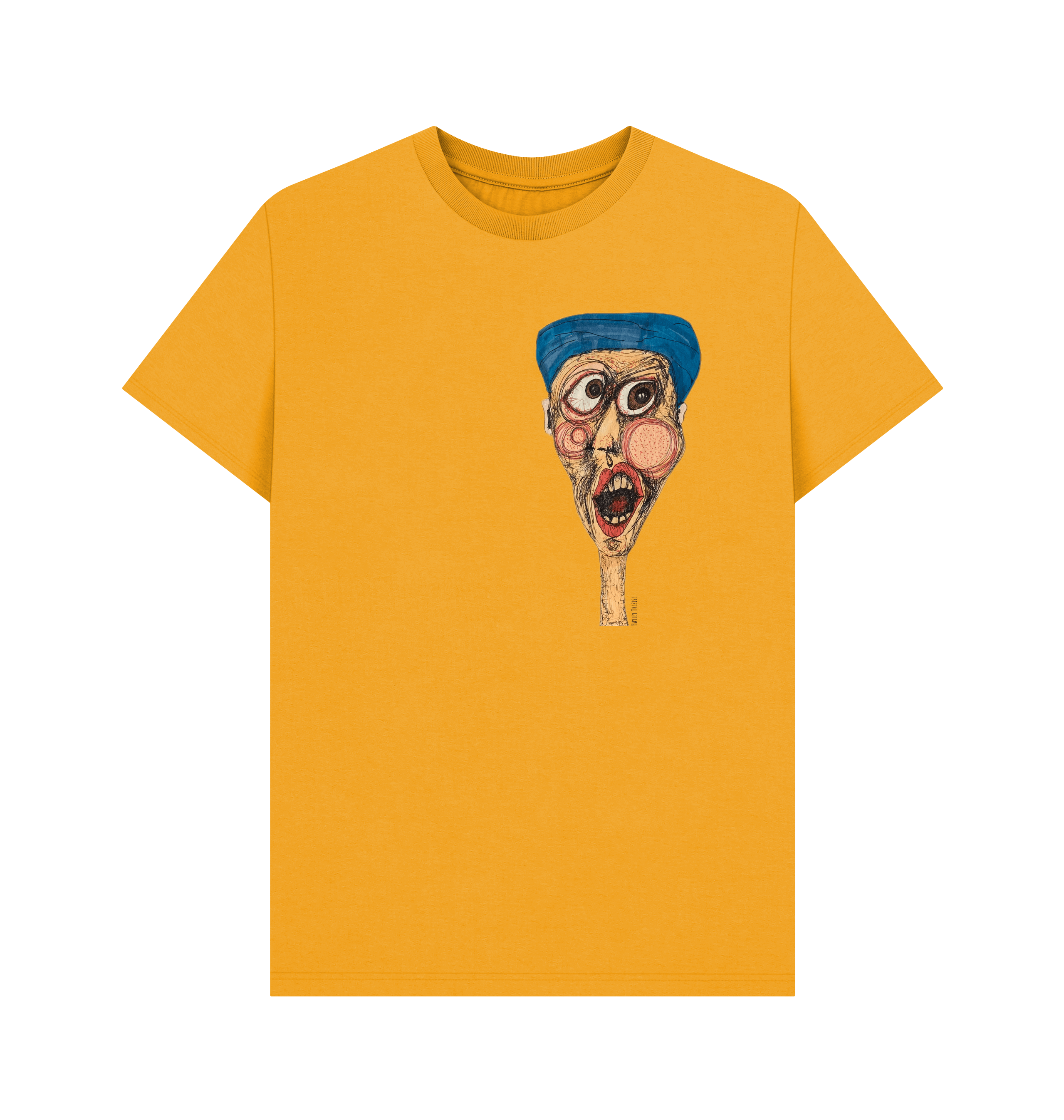 Mustard Printed T-shirt Front