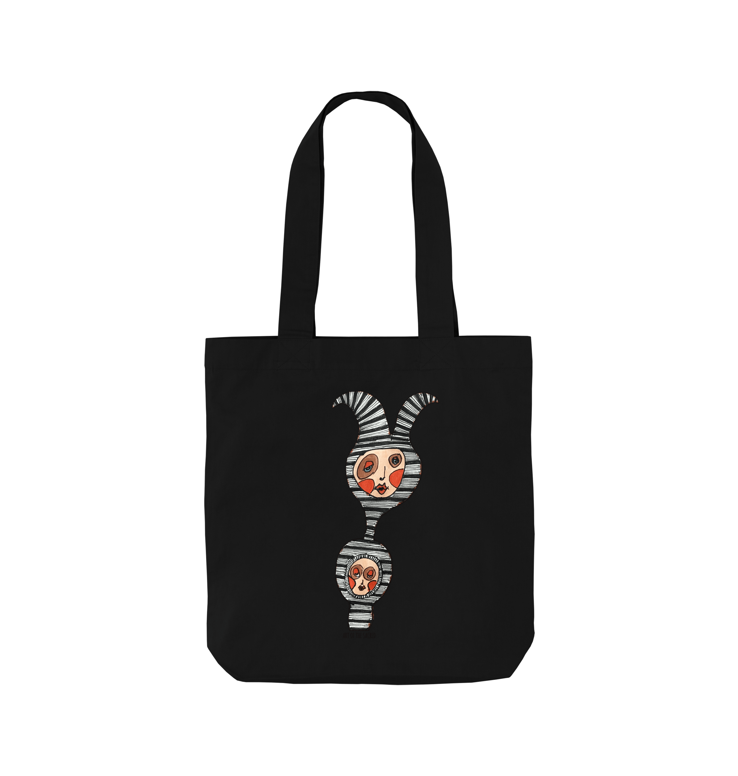 Black Printed Bag Front
