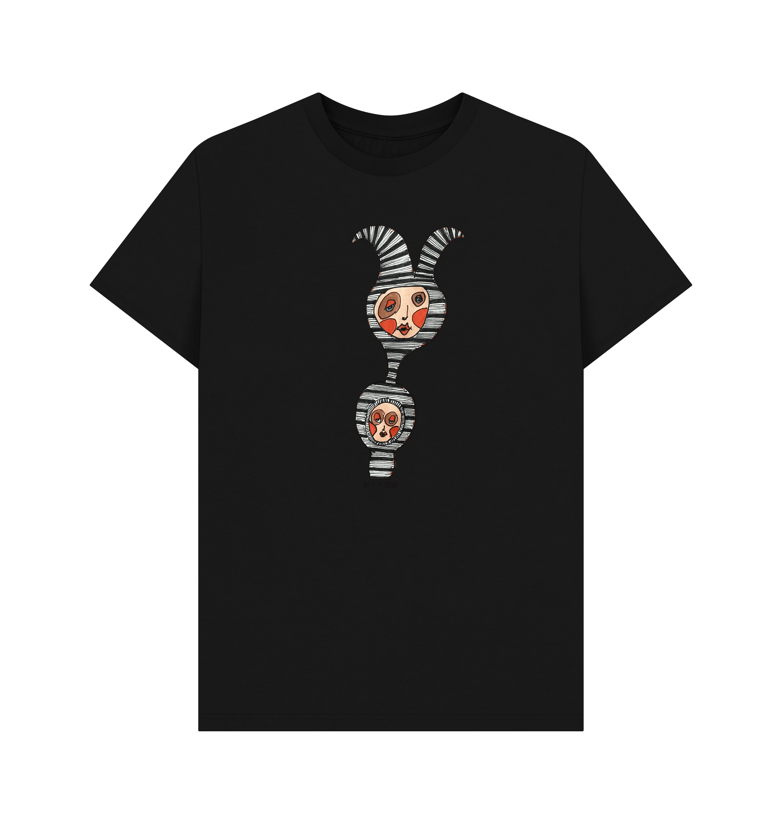Black Printed T-shirt Front