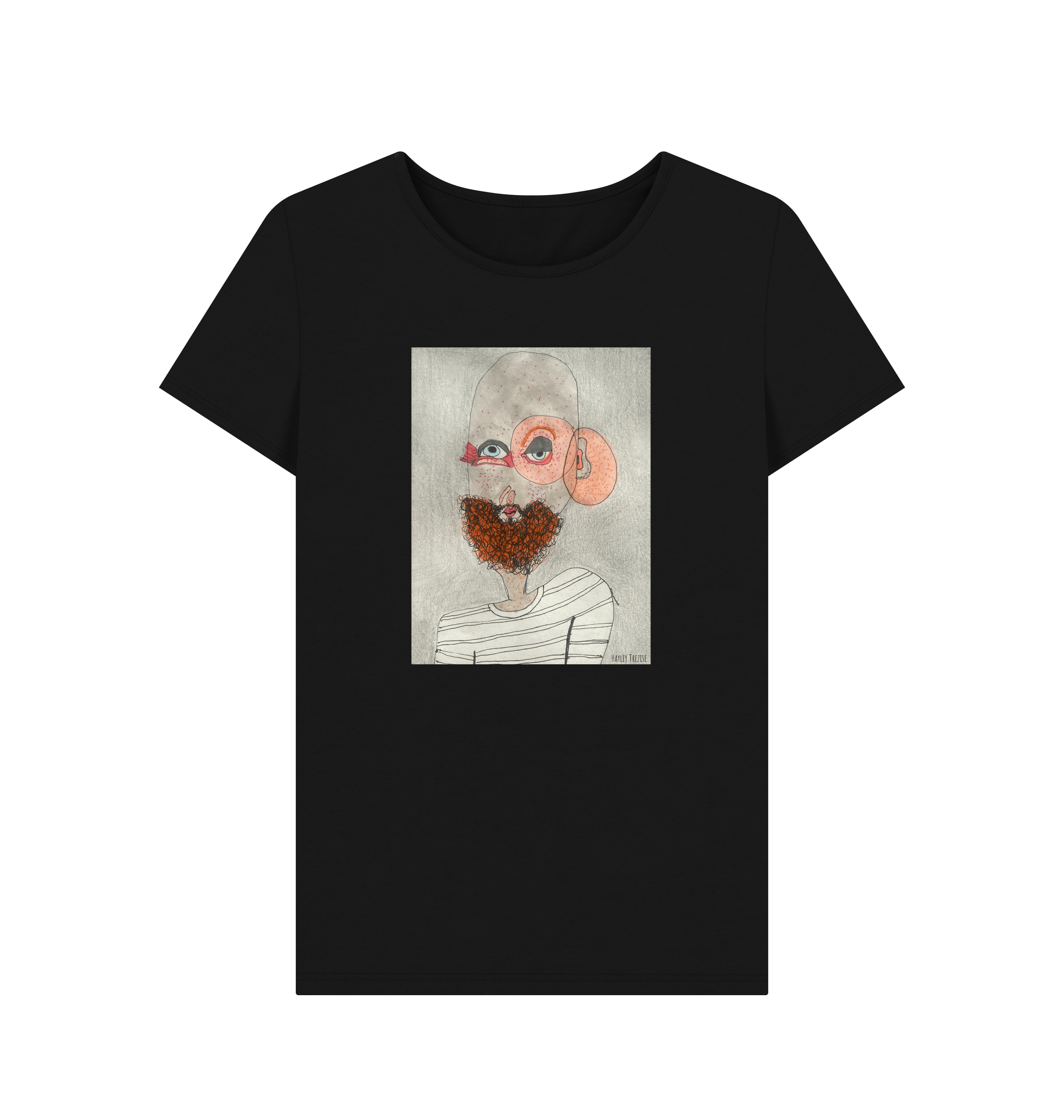 Black Printed T-shirt Front