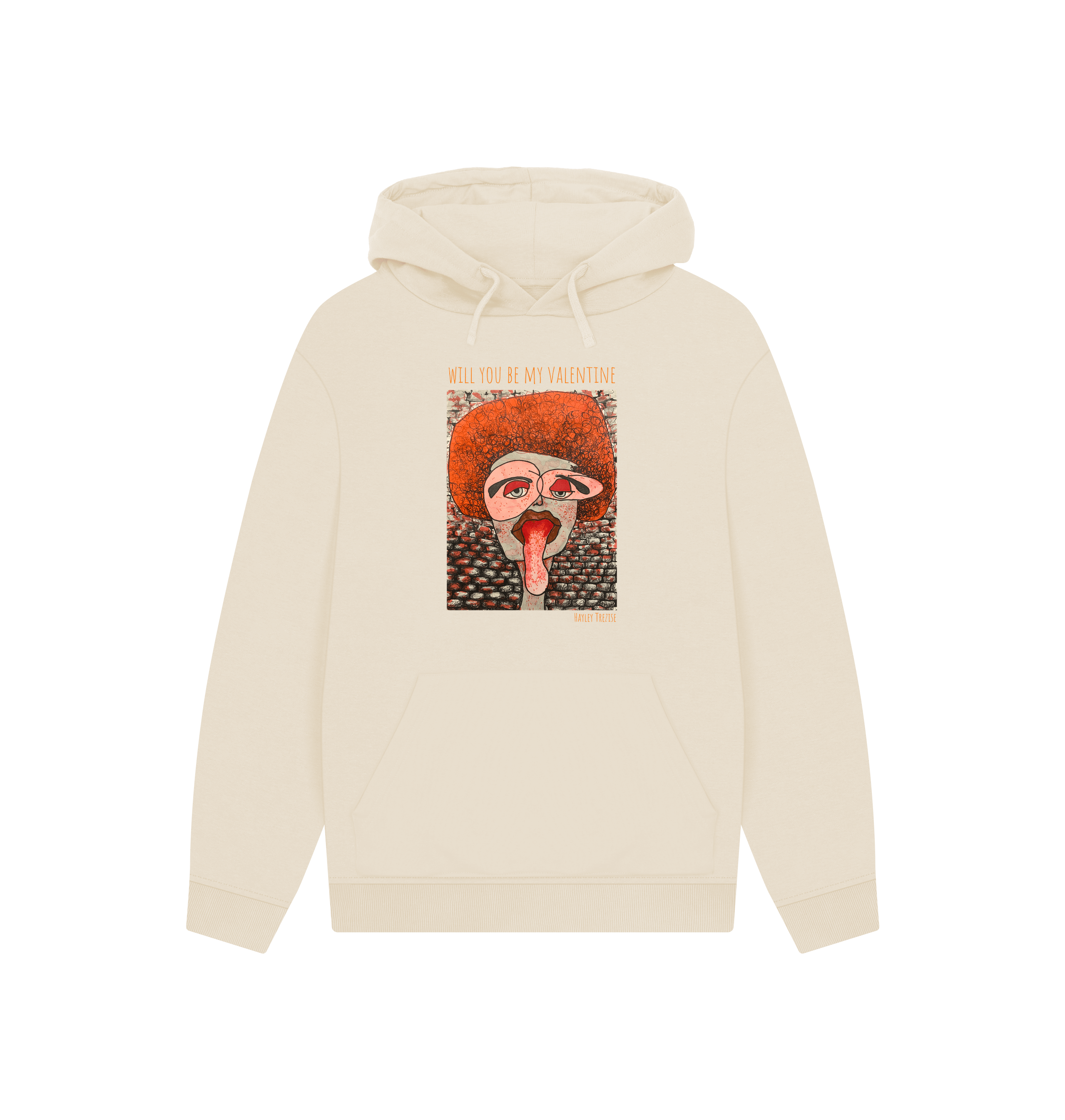 Oat Printed Hoody Front