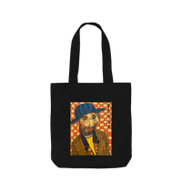 Black Printed Bag Front