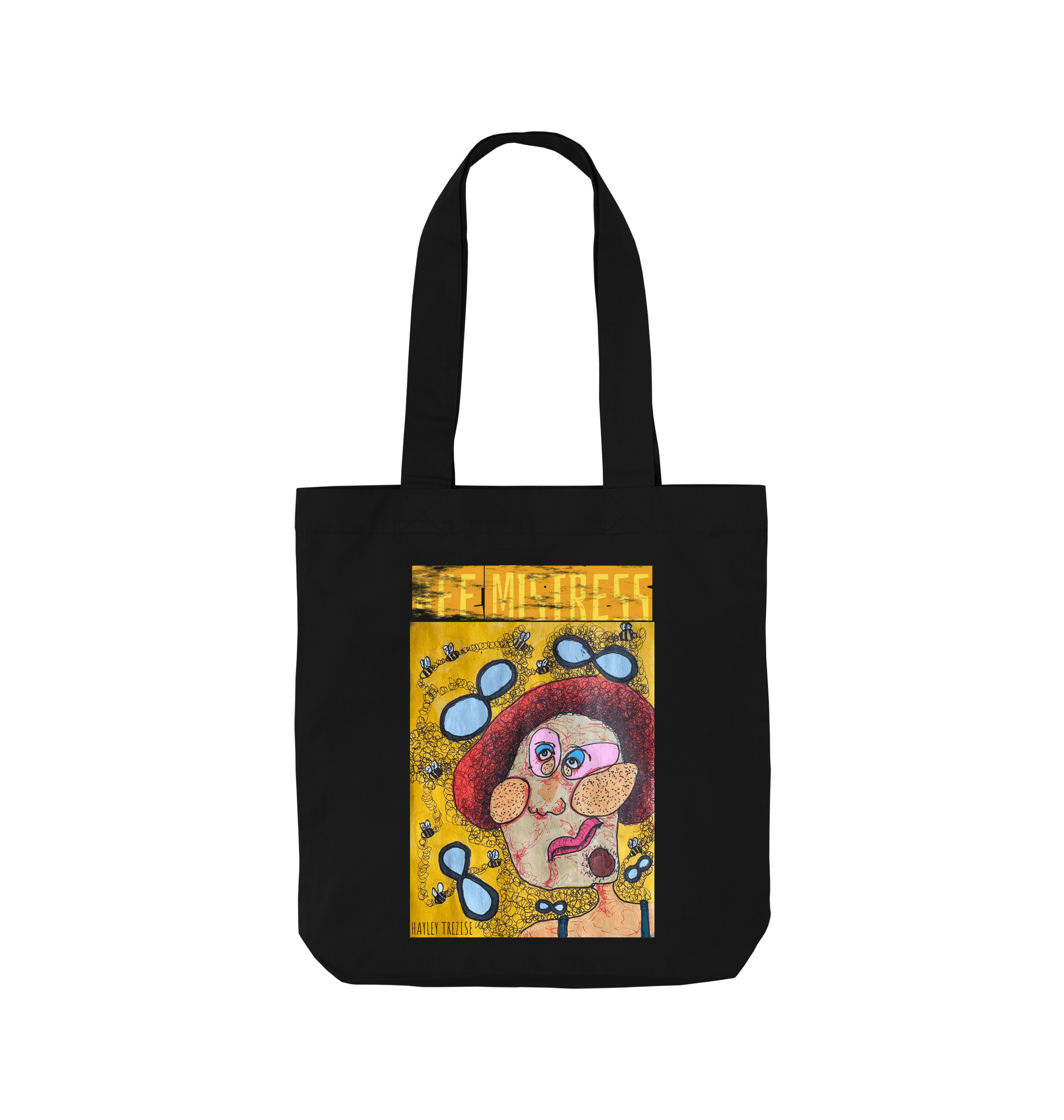 Black Printed Bag Front