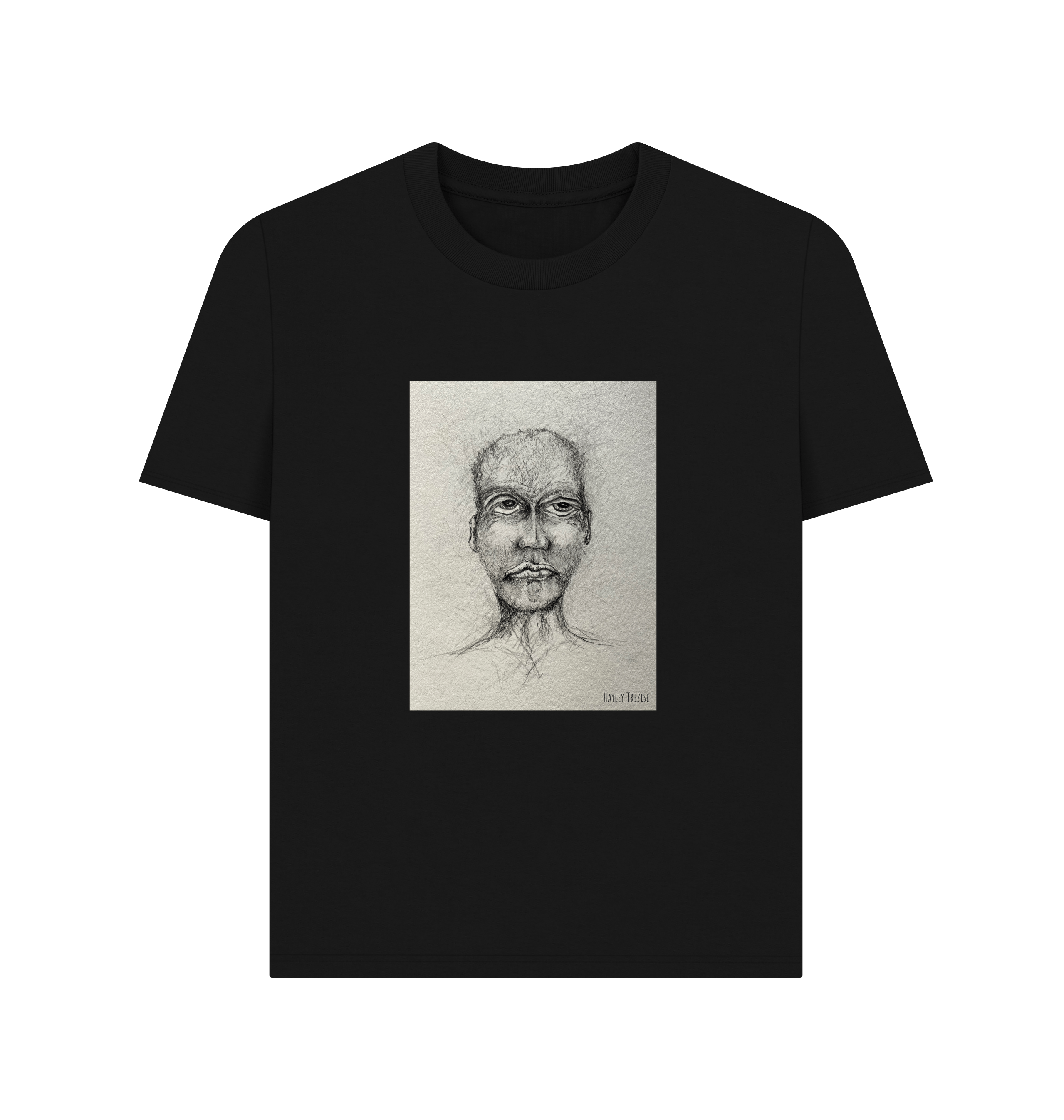 Black Printed T-shirt Front