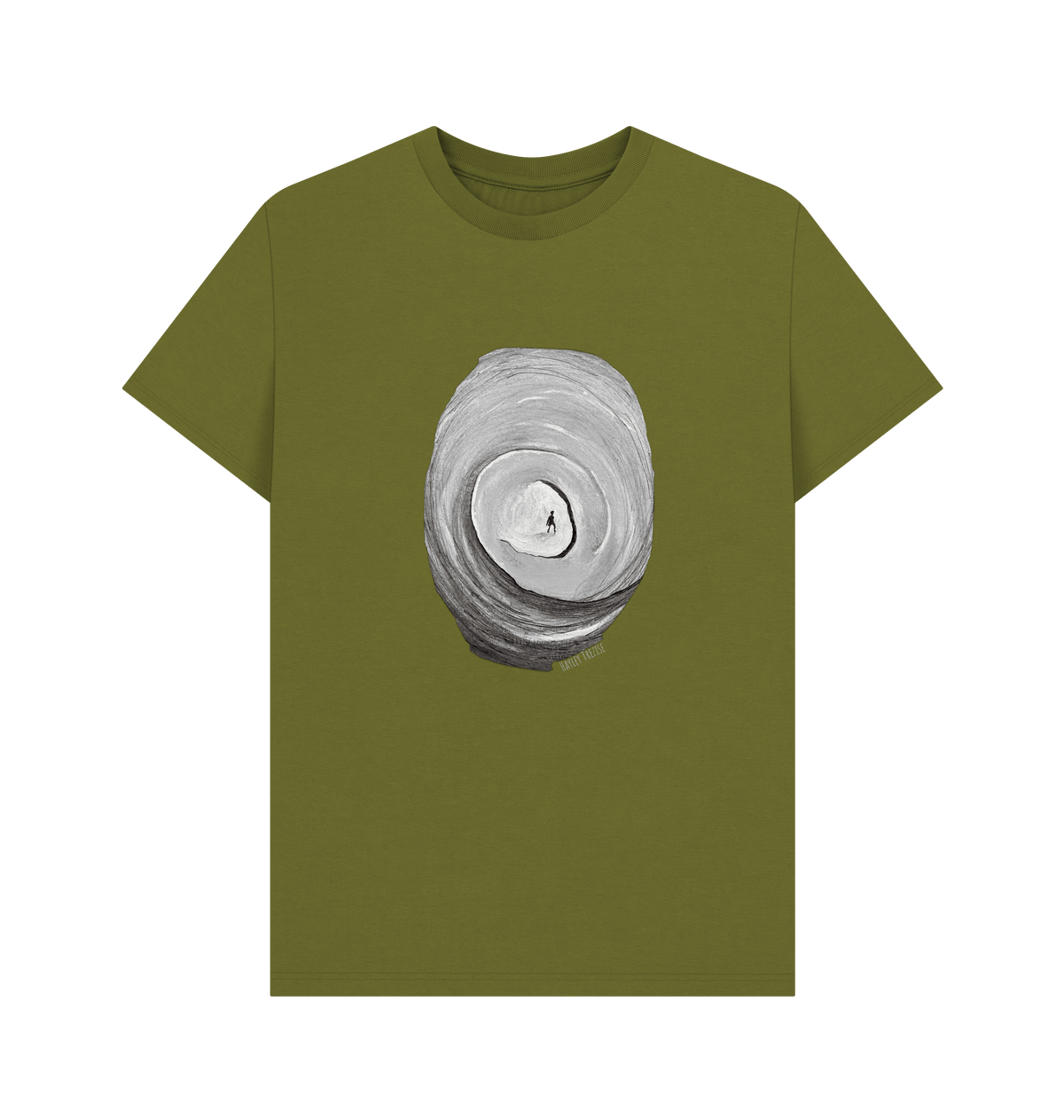 Moss Green Printed T-shirt Front