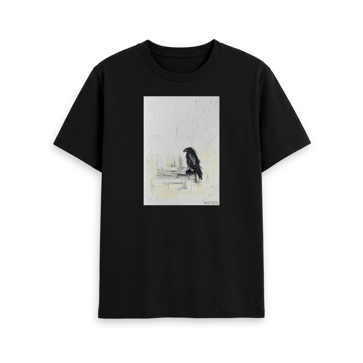 Black Printed T-shirt Front