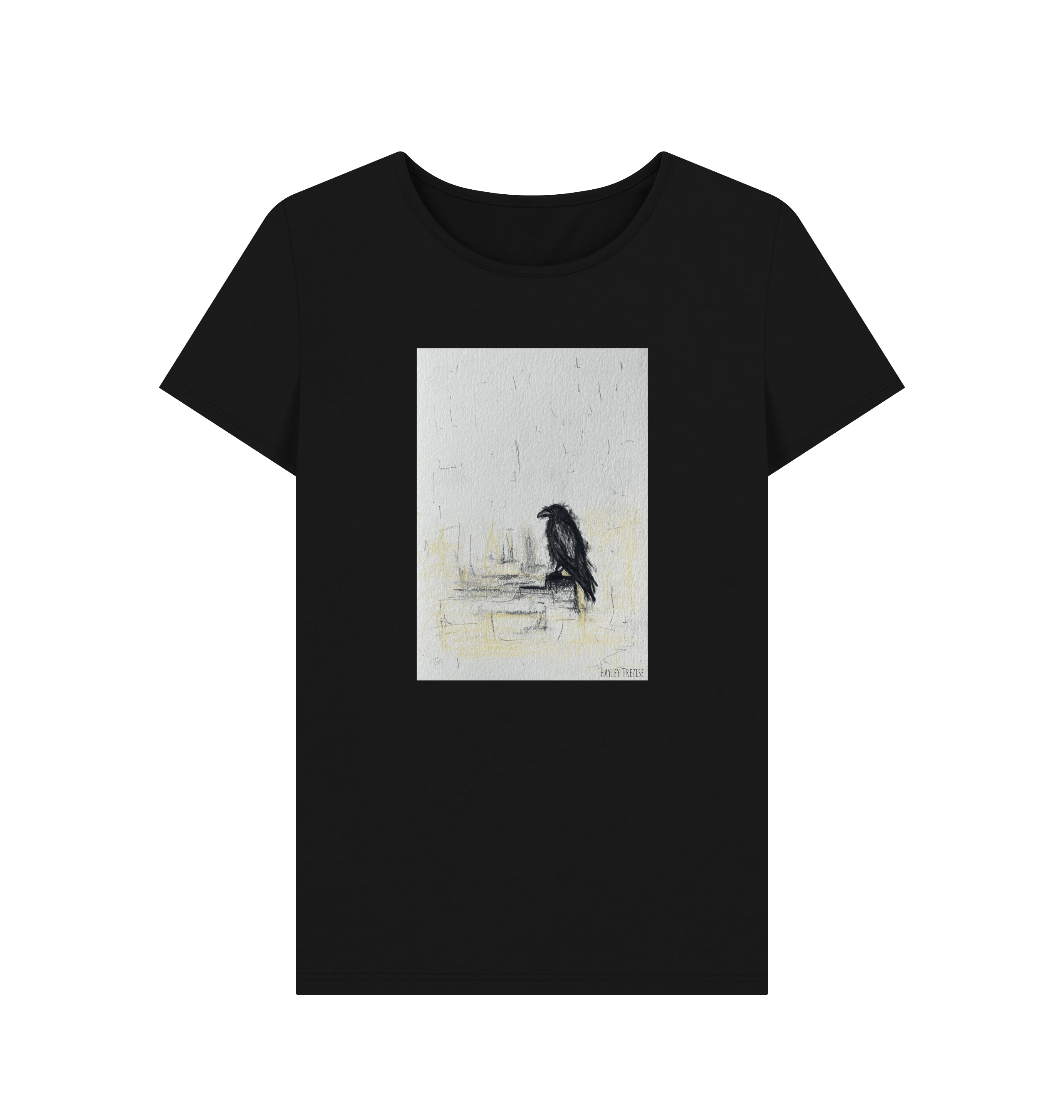 Black Printed T-shirt Front