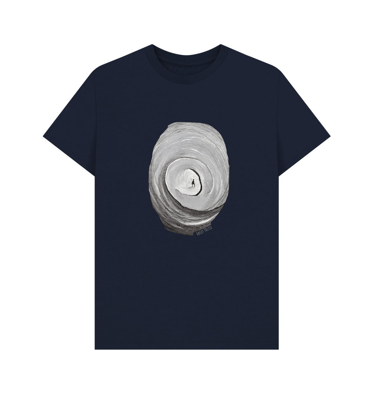 Navy Blue Printed T-shirt Front