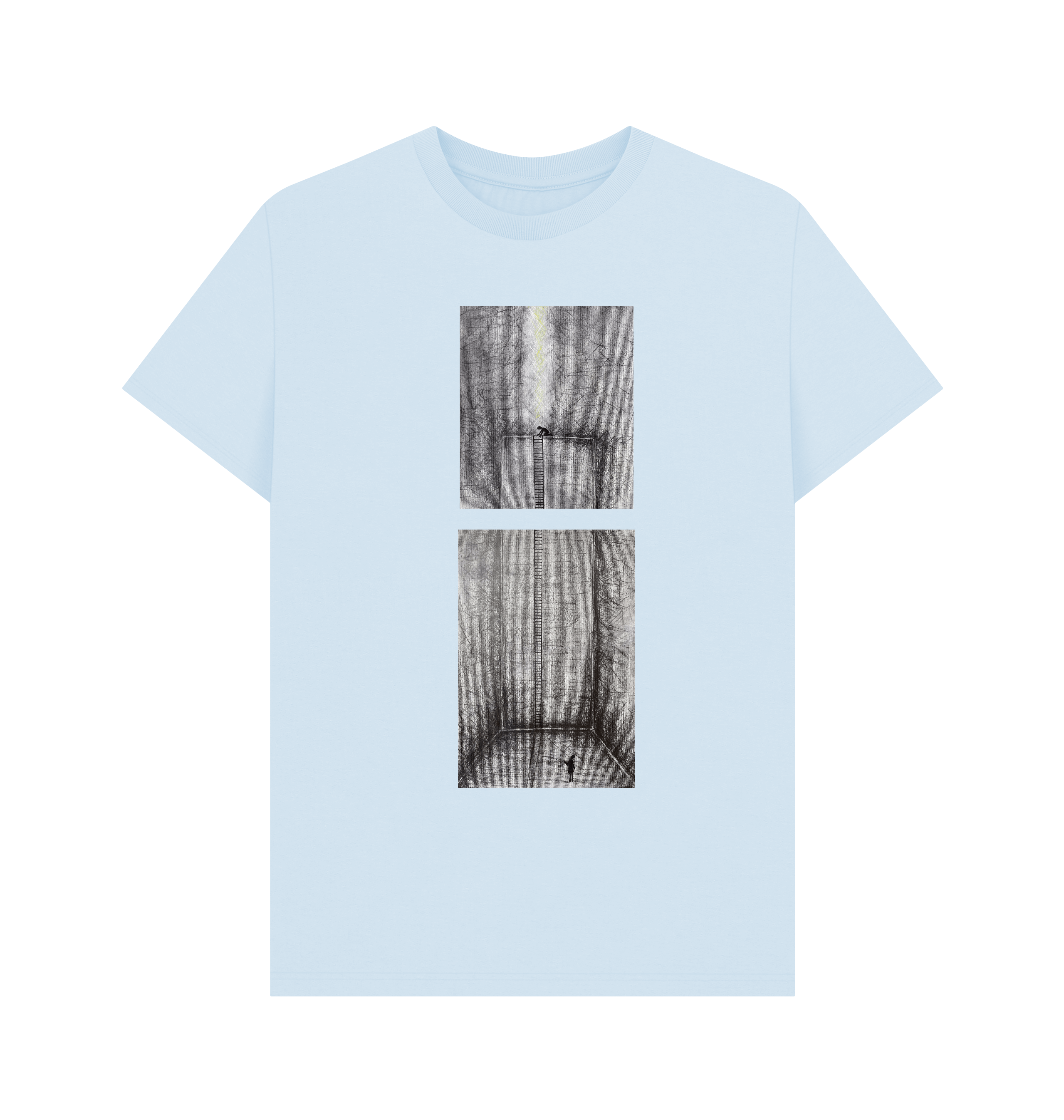 Sky Blue Printed T-shirt Front