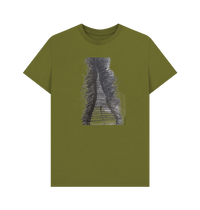 Moss Green Printed T-shirt Front