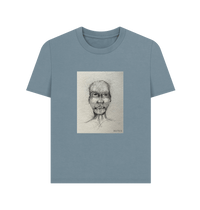 Stone Blue Printed T-shirt Front