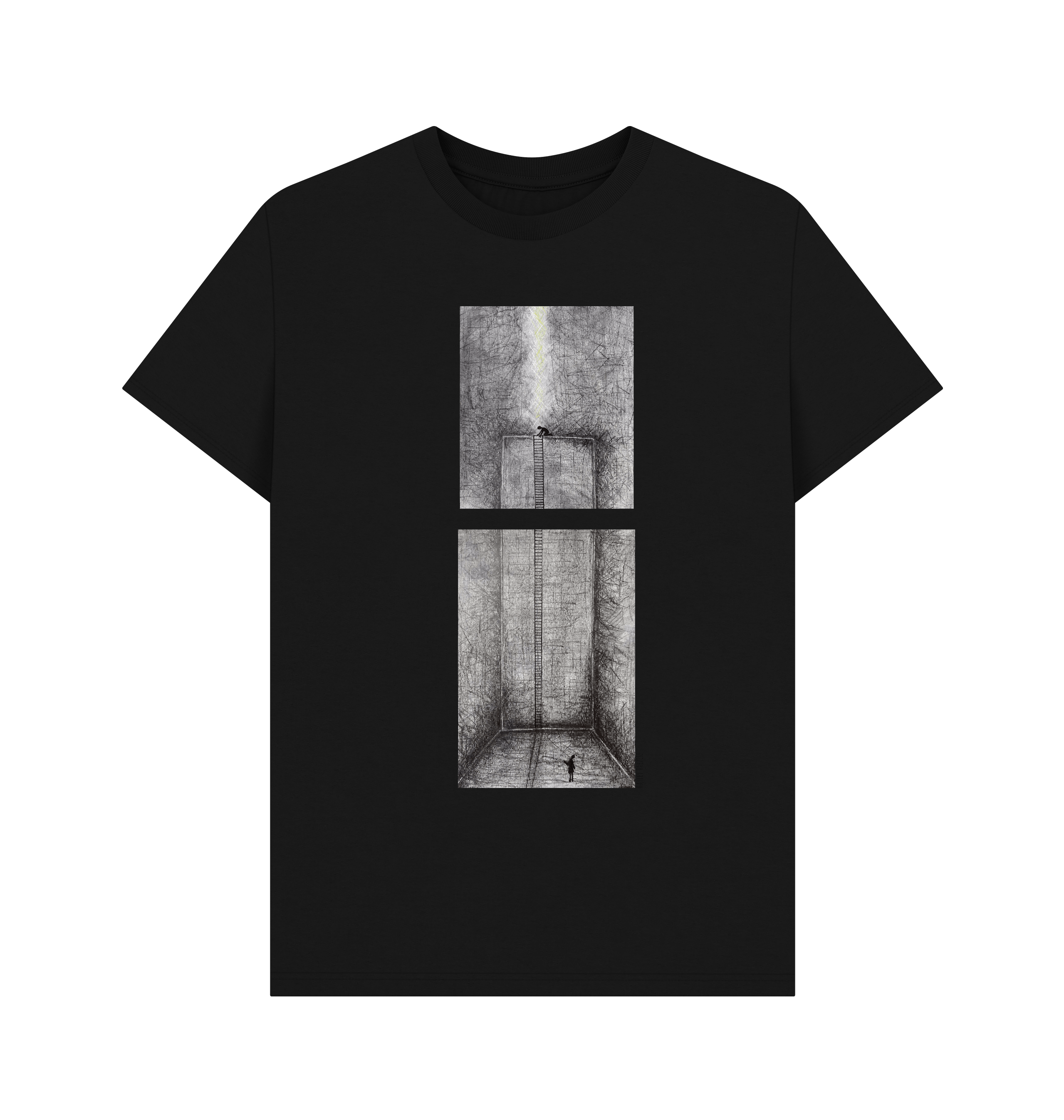Black Printed T-shirt Front