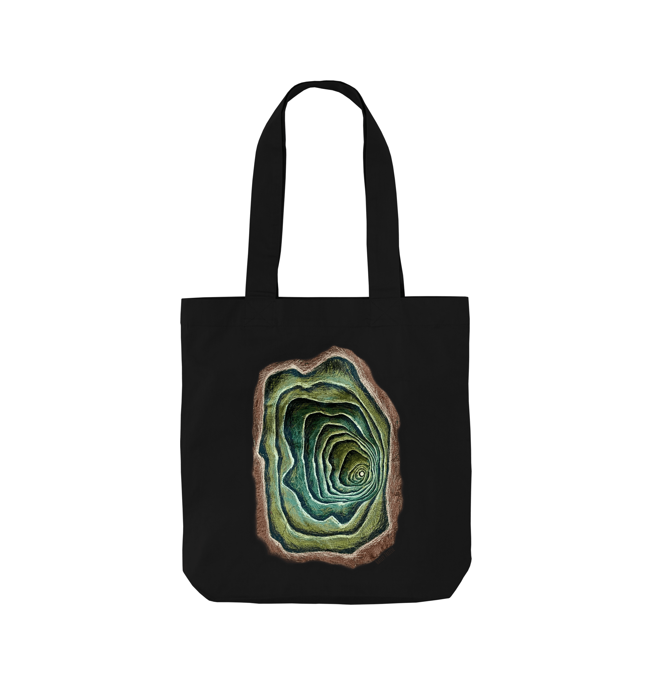 Black Printed Bag Front