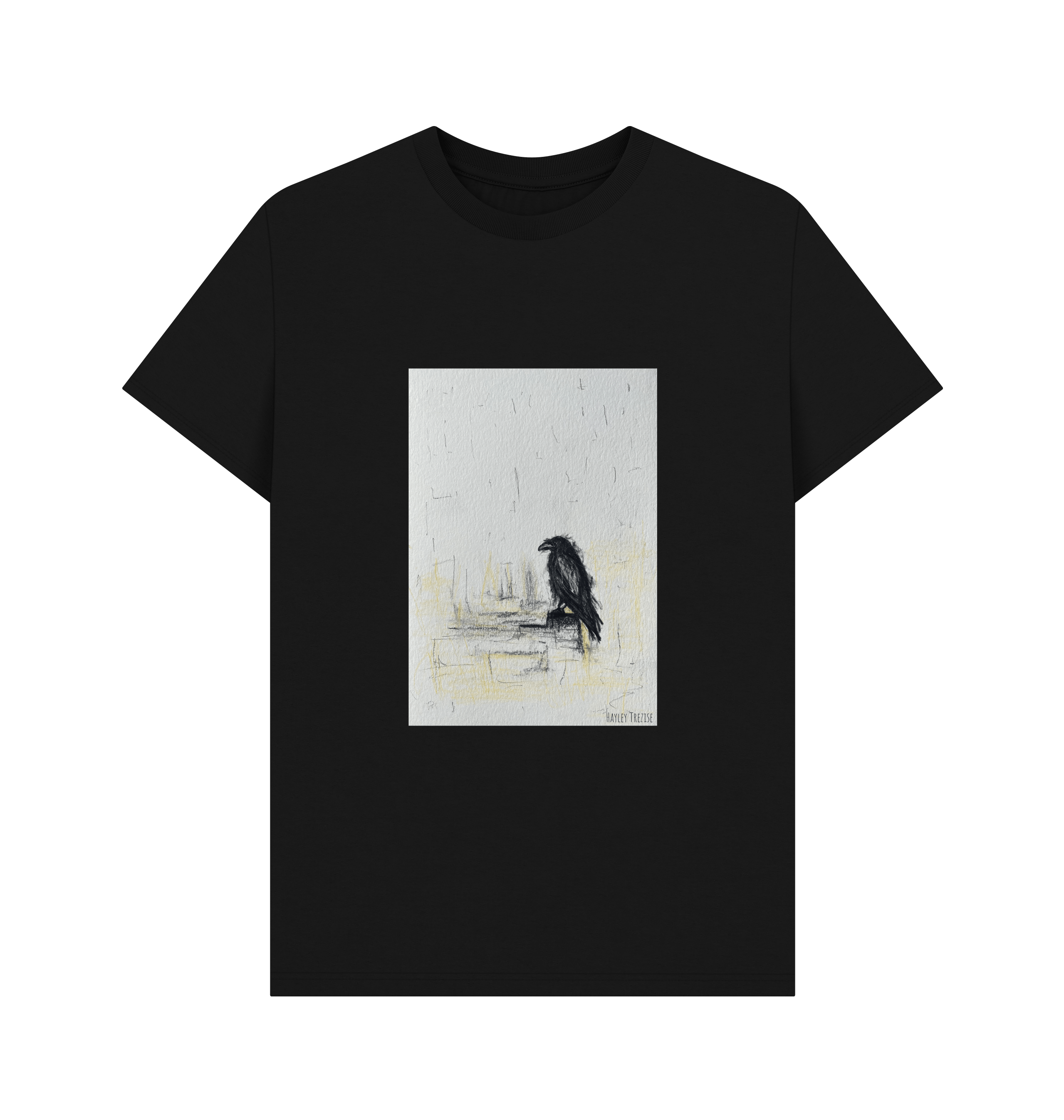 Black Printed T-shirt Front