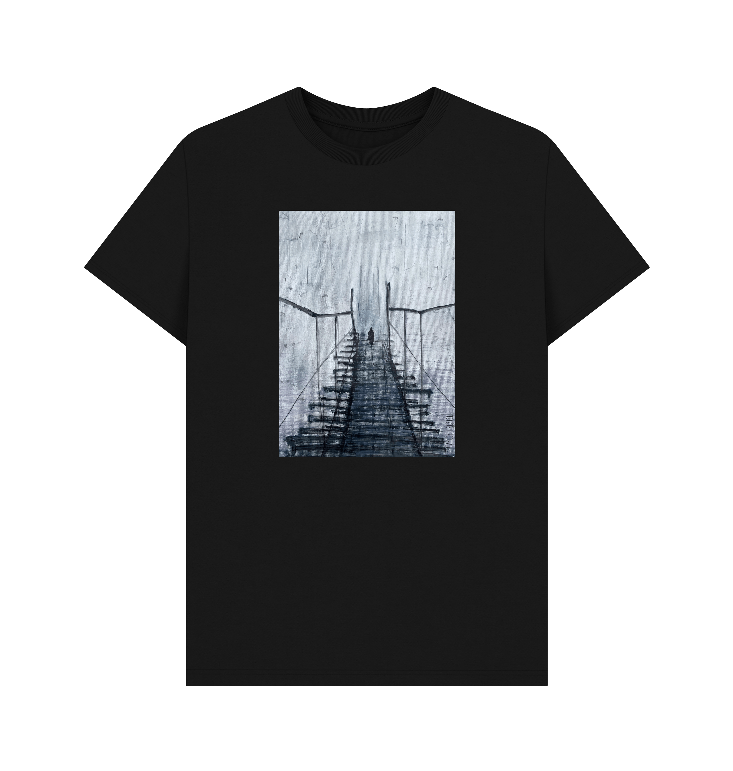 Black Printed T-shirt Front