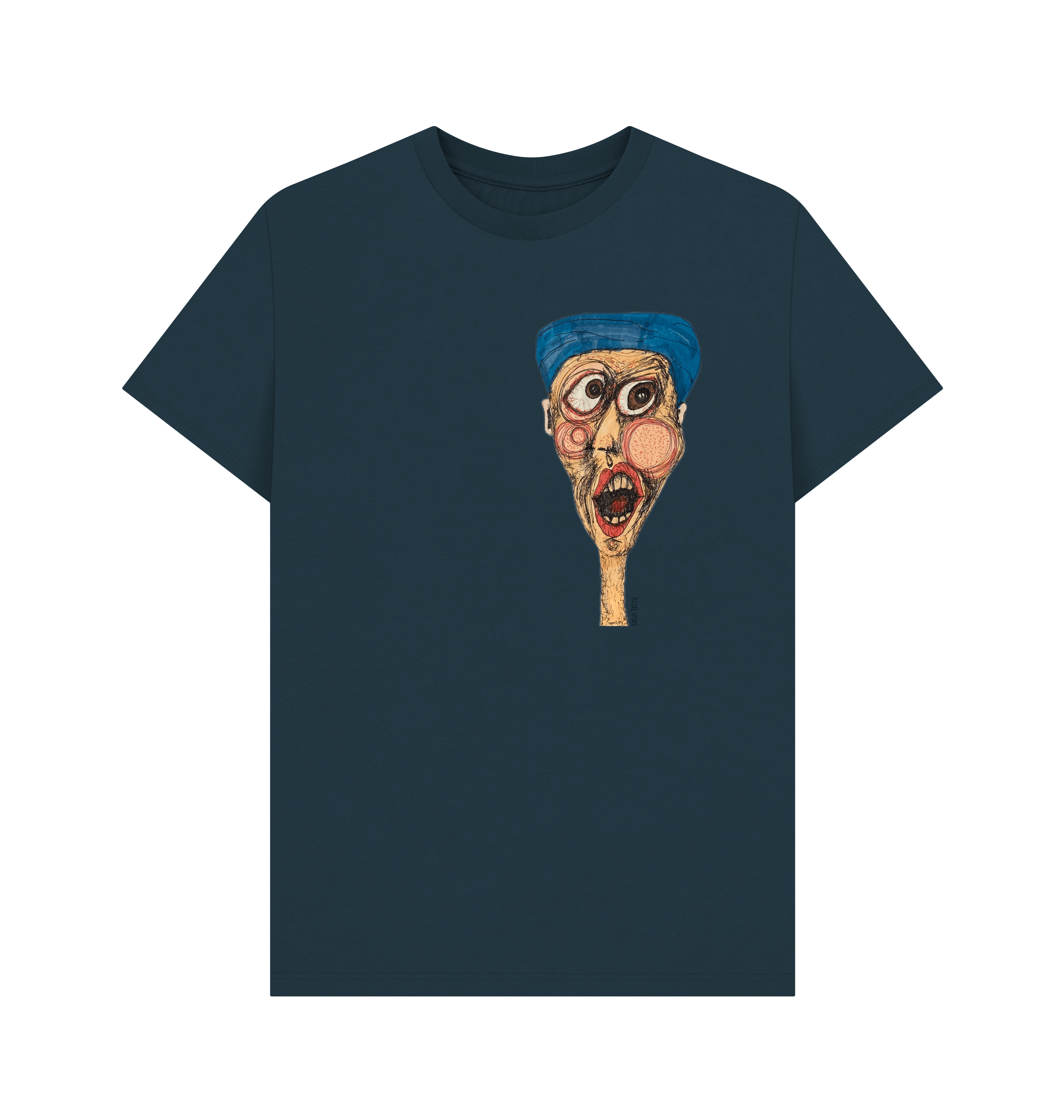 Denim Blue Printed T-shirt Front