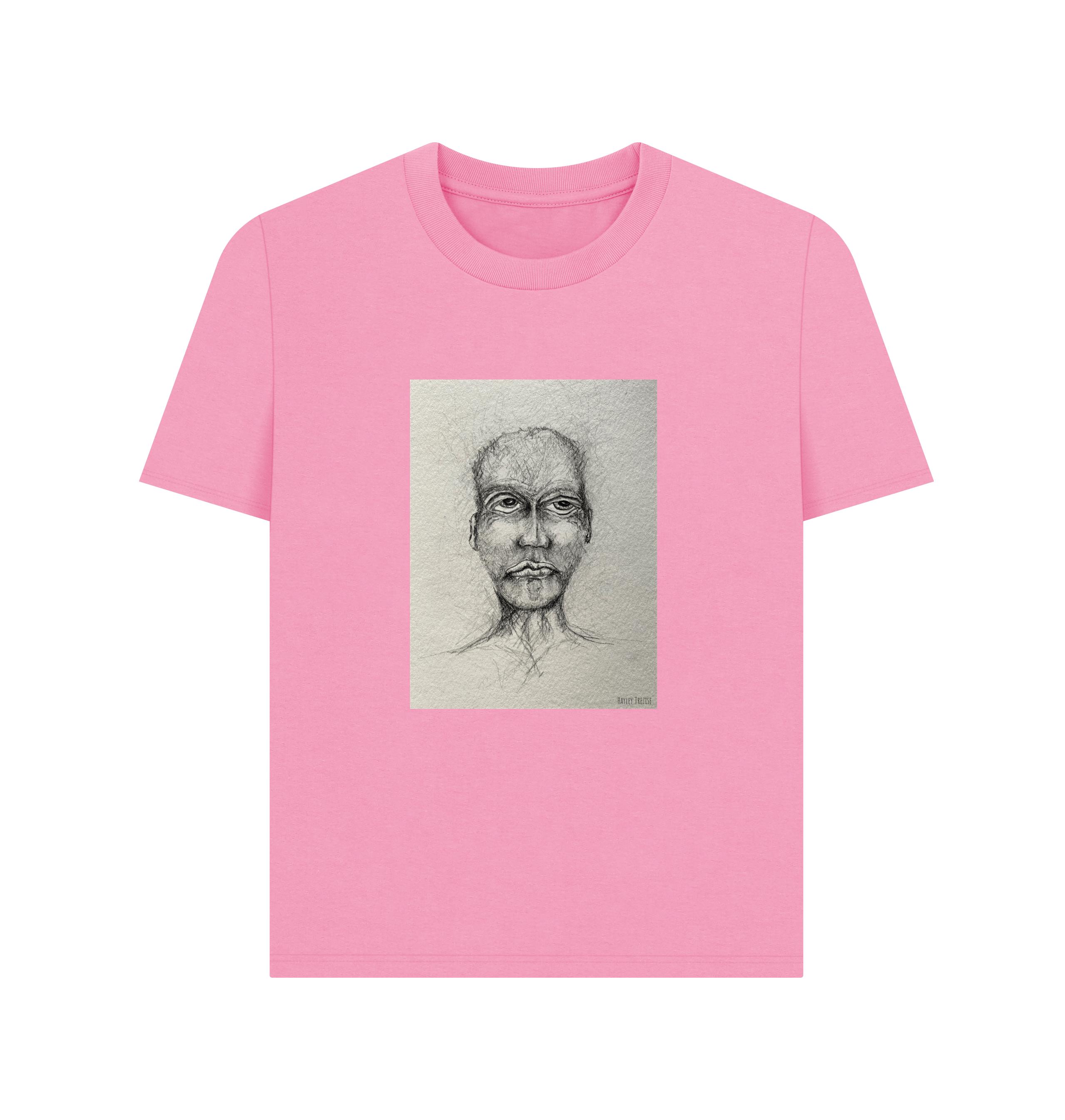 Rose Pink Printed T-shirt Front