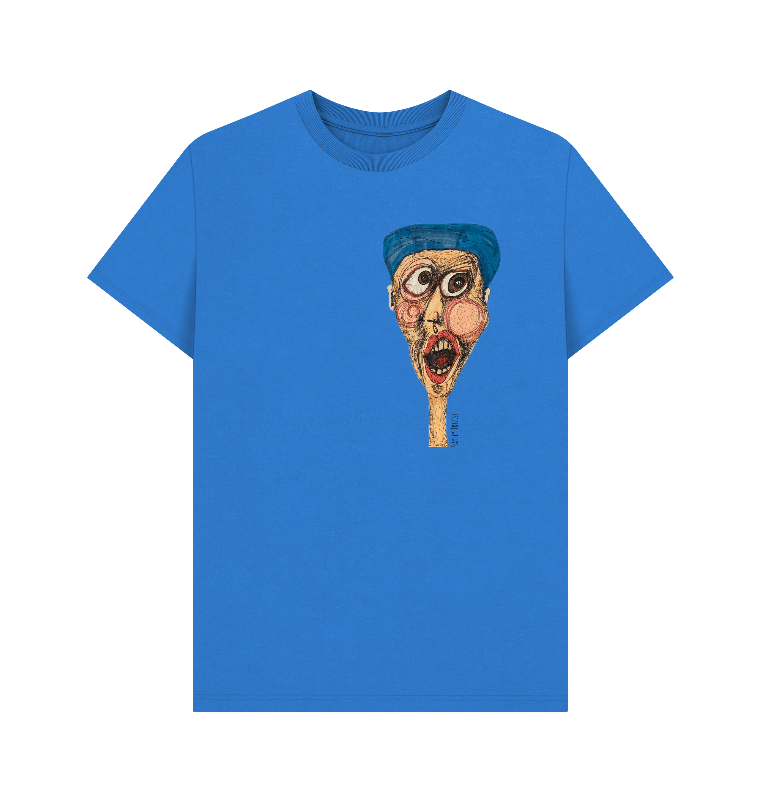 Bright Blue Printed T-shirt Front