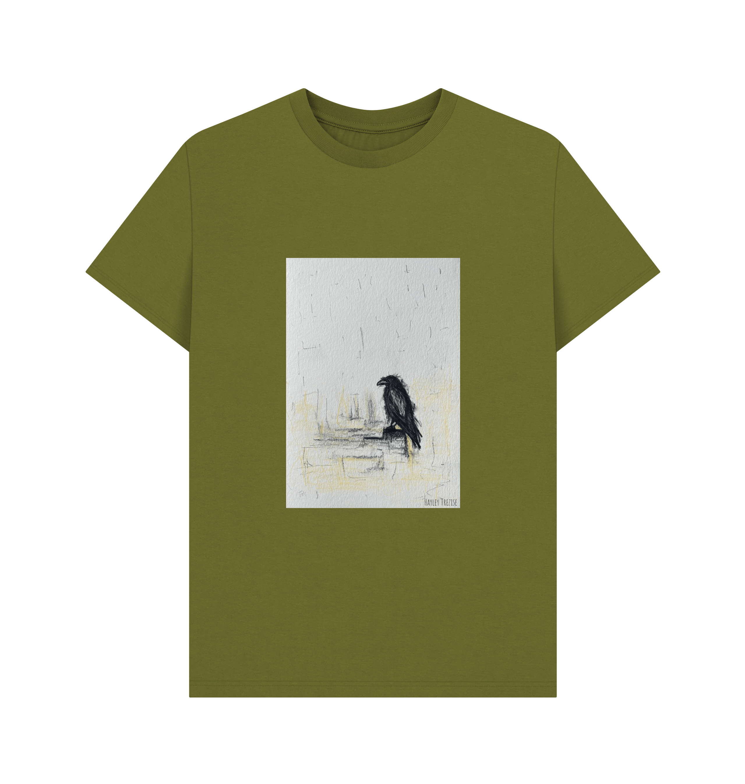 Moss Green Printed T-shirt Front