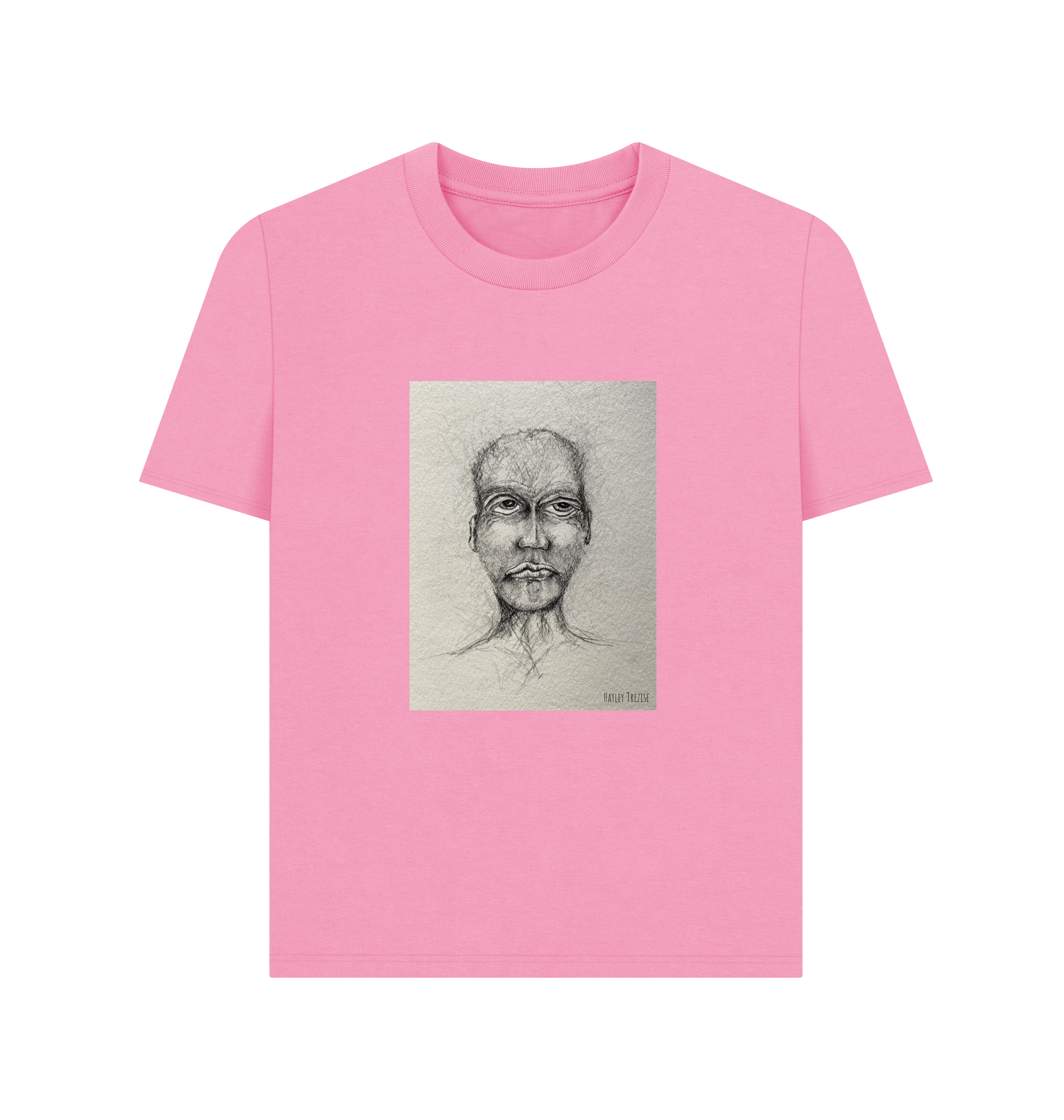 Rose Pink Printed T-shirt Front