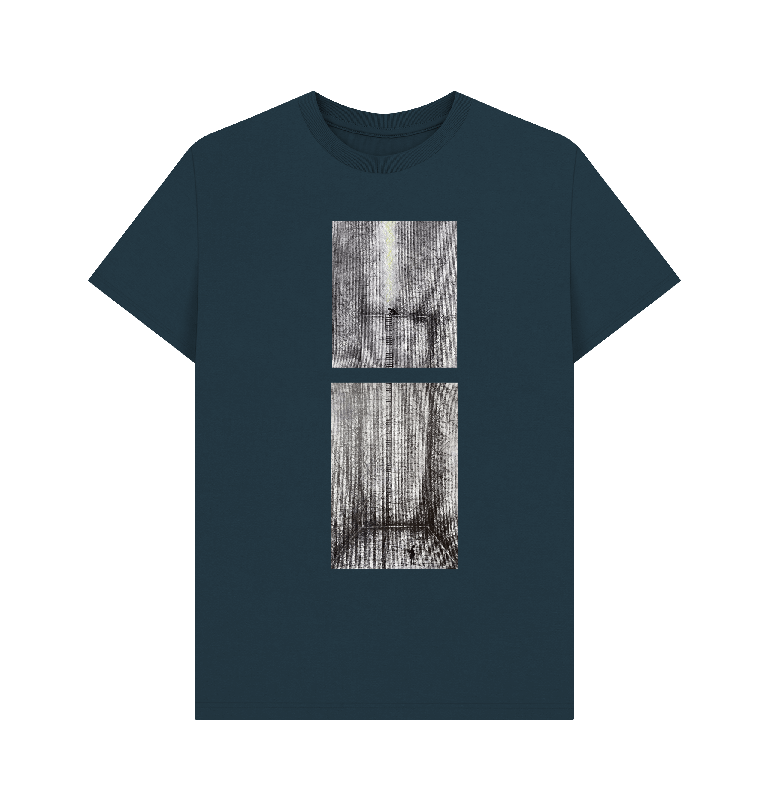 Denim Blue Printed T-shirt Front