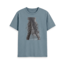 Stone Blue Printed T-shirt Front