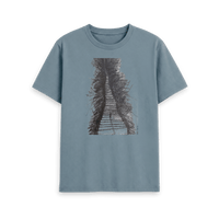 Stone Blue Printed T-shirt Front