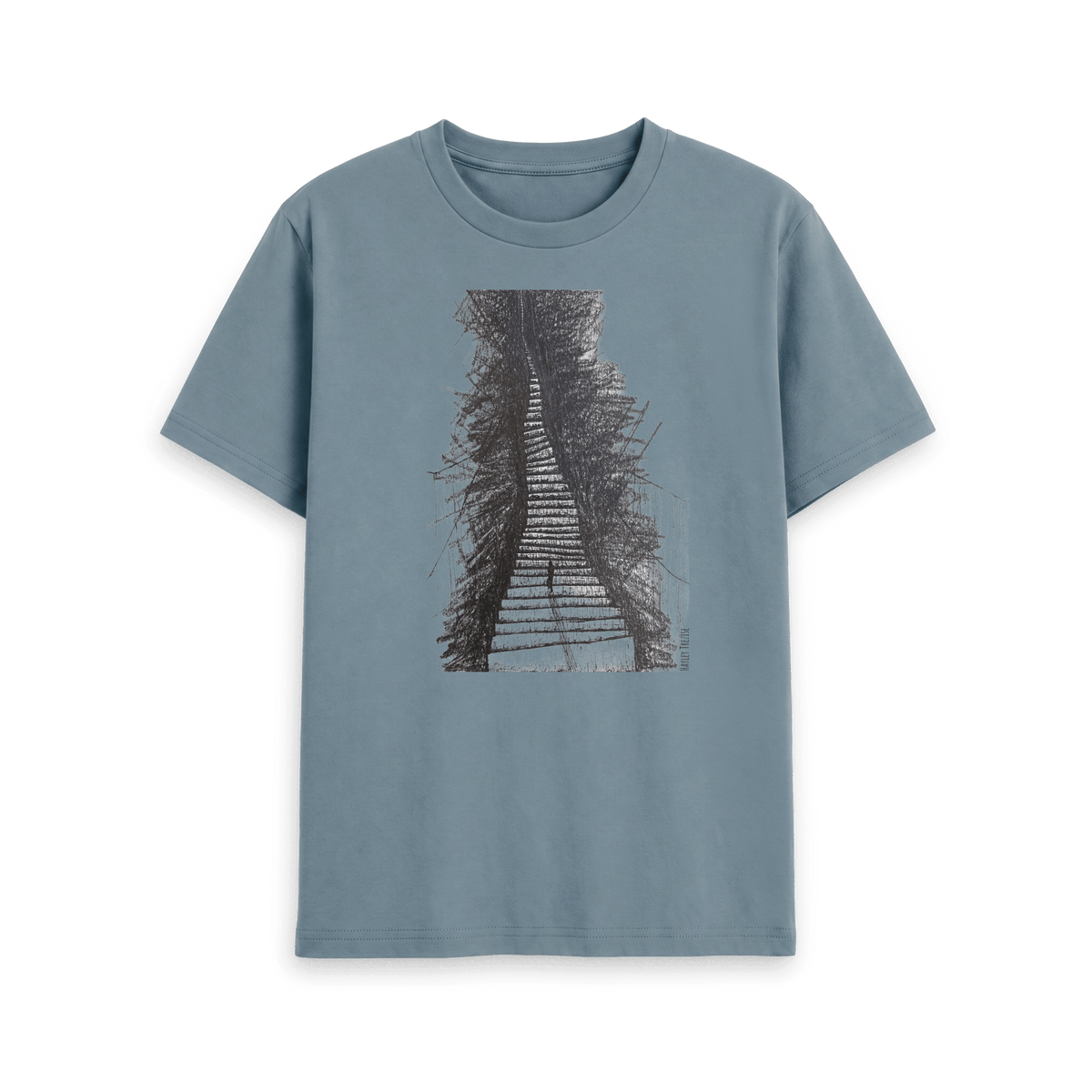 Stone Blue Printed T-shirt Front