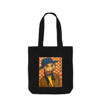 Black Printed Bag Front