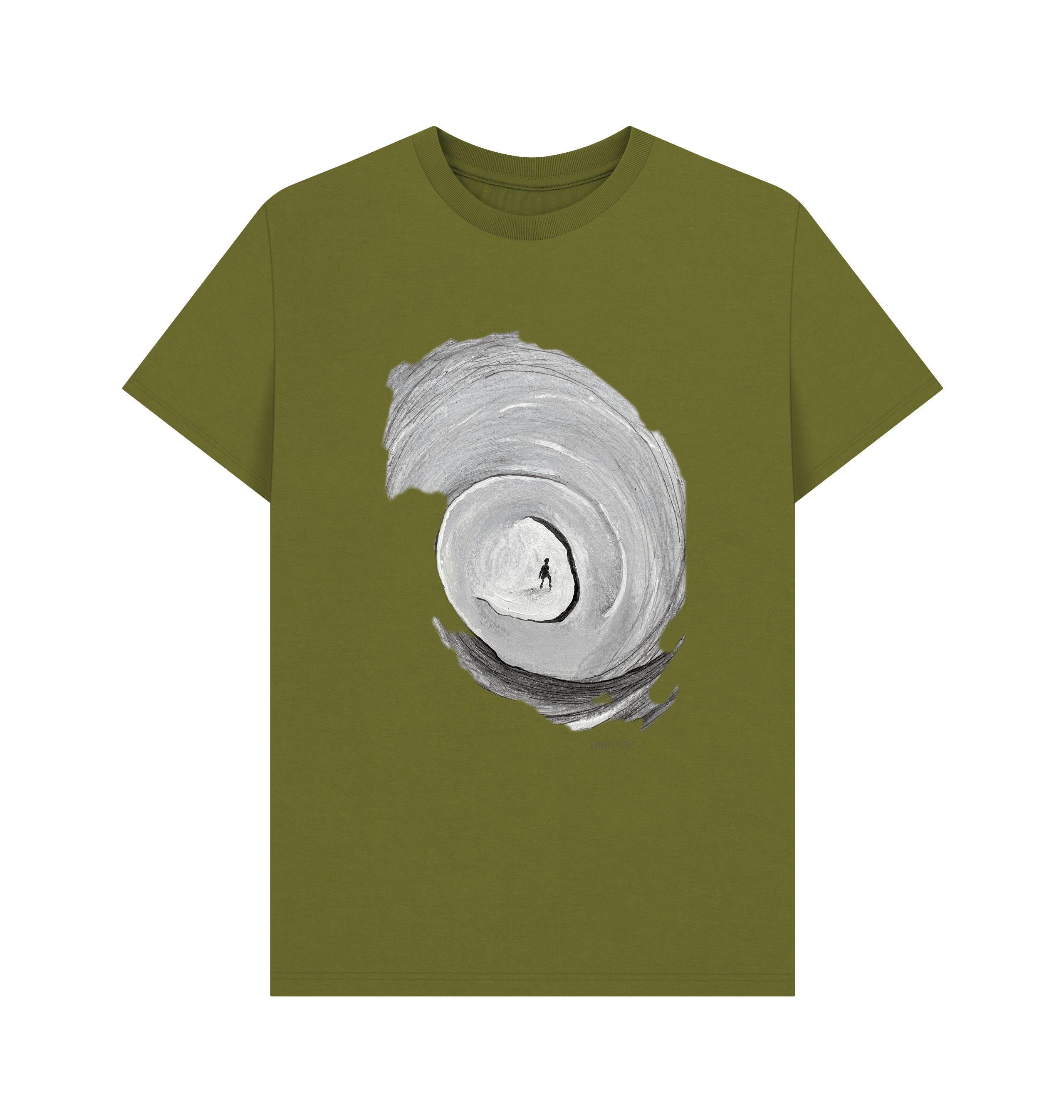 Moss Green Printed T-shirt Front