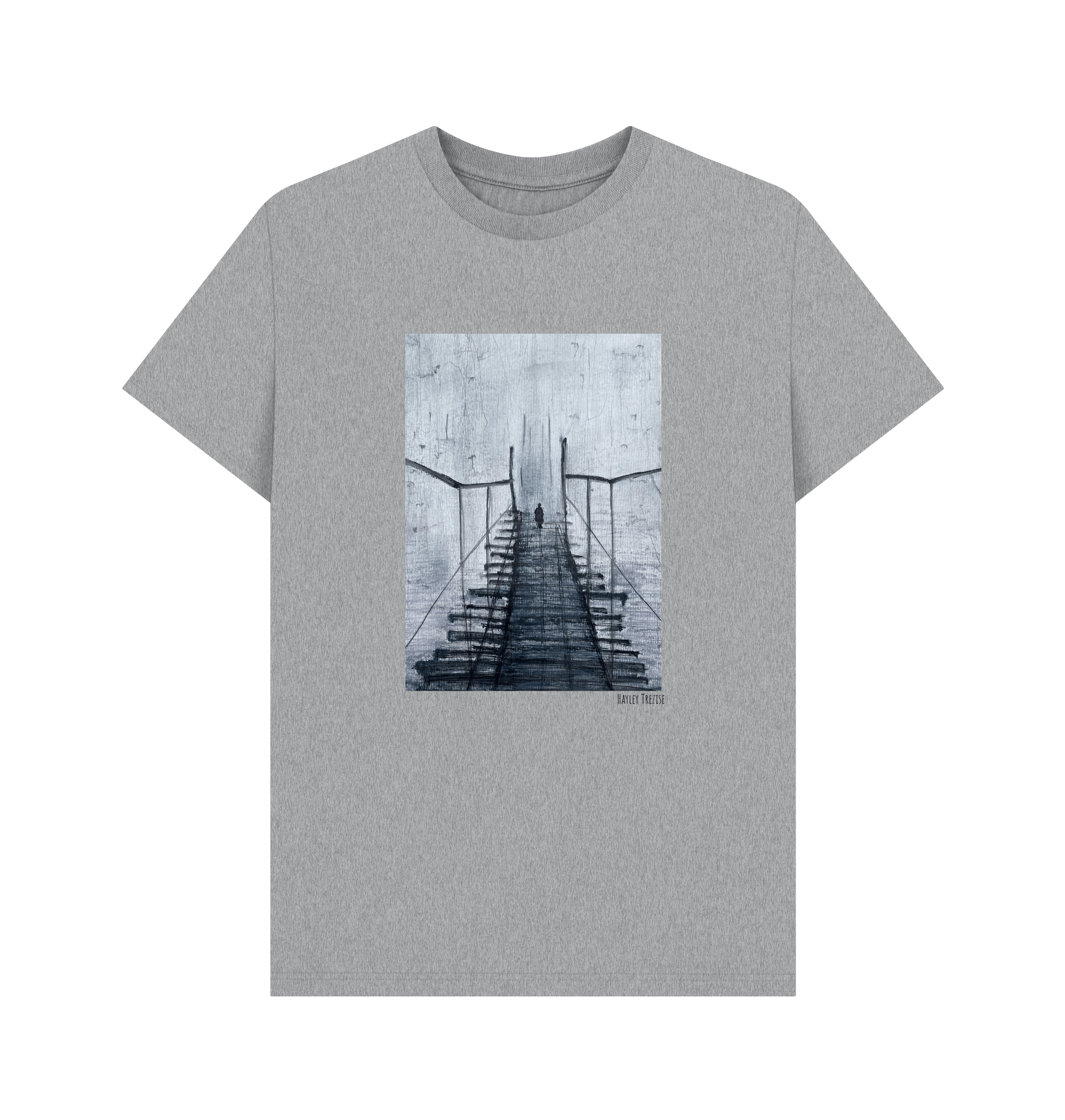 Athletic Grey Printed T-shirt Front