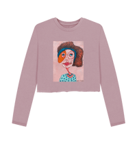 Mauve Printed Boxy Jumpers Front
