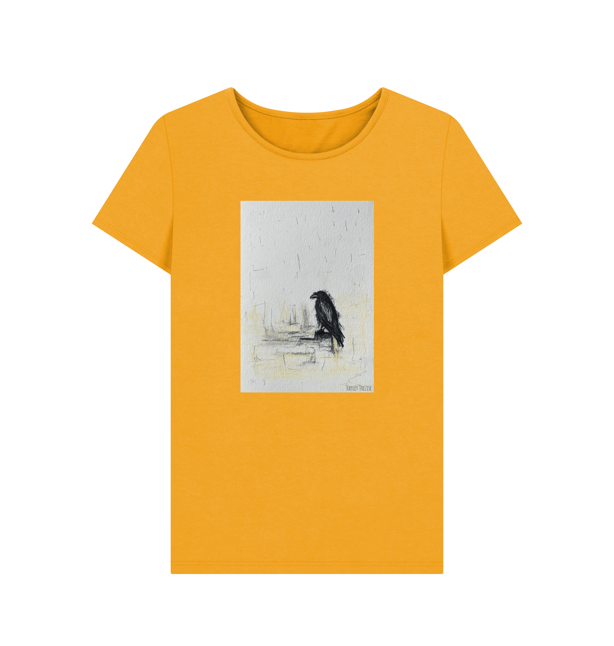 Mustard Printed T-shirt Front