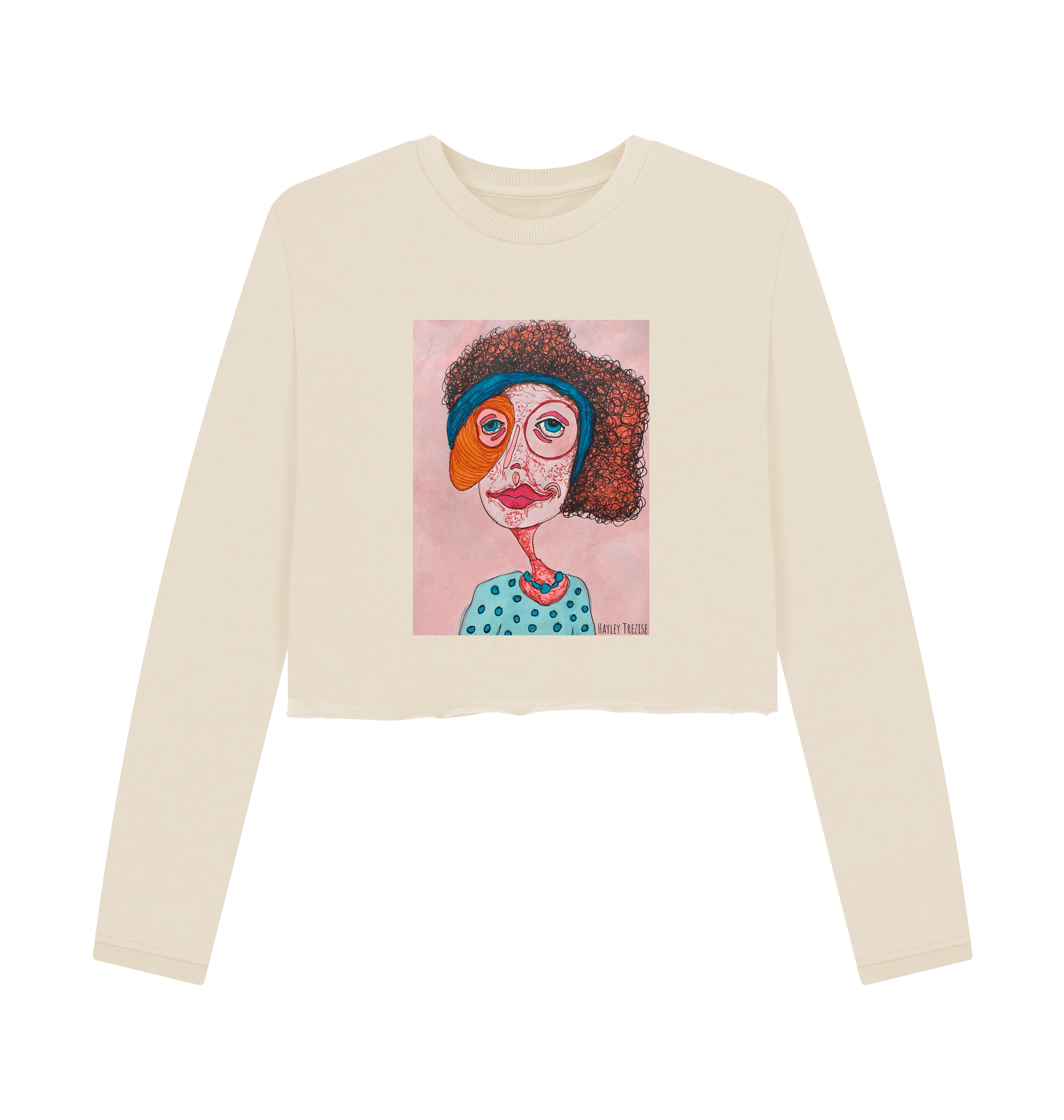 Oat Printed Boxy Jumpers Front